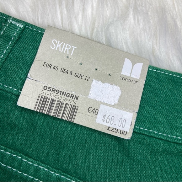 TOPSHOP Moto Green Jean Mini Skirt - Picture 7 of 11